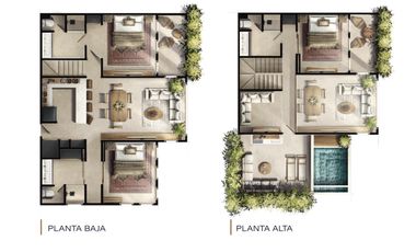 EN VENTA VILLA PENT HOUSE DE 4 HABITACIONES EN TULUM ALBERCA PRIVADA JACUZZI CERCA DEL MAR