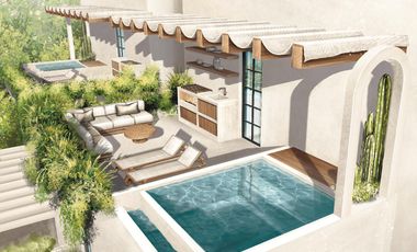 EN VENTA VILLA PENT HOUSE DE 4 HABITACIONES EN TULUM ALBERCA PRIVADA JACUZZI CERCA DEL MAR