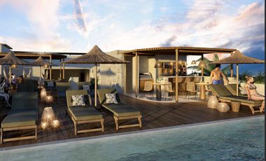 DEPARTAMENTO EN VENTA EN MAHAHUAL 2 HABITACIONES ALBERCA YOGA SPA BITCOIN