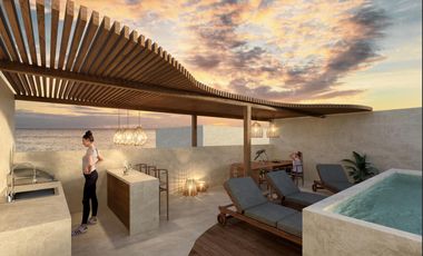 DEPARTAMENTO EN VENTA EN MAHAHUAL 2 HABITACIONES ALBERCA YOGA SPA BITCOIN