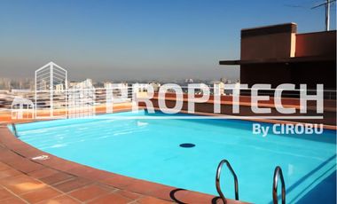 ARRIENDO DEPTO 43M2 1 HABITACION 1 BAÑO, TERRAZA, PISO 10, METRO PARQUE ALMAGRO