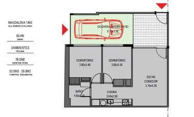 Venta / Departamento / 3 Ambientes / Con cochera / villa dominico/ apto credito