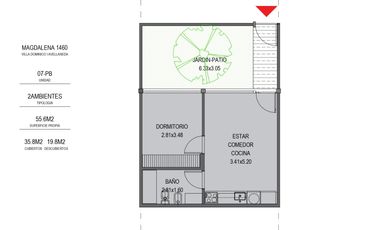 Venta / Departamento / 2 Ambientes / villa dominico/ apto credito