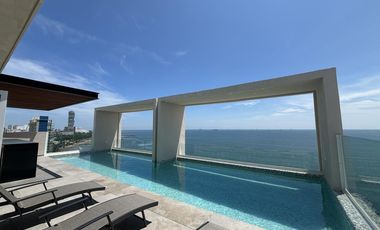 Departamento en RENTA de 2 recamaras, con vista al mar y alberca, Palms Residences