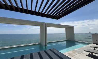 Departamento en RENTA de 2 recamaras, con vista al mar y alberca, Palms Residences