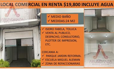 LOCAL COMERCIAL SOBRE CALLE RENTA ISIDRO FABELA TOLUCA