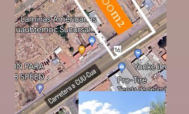 TERRENO EN RENTA SOBRE CARRETERA  A CUAHUTEMOC, FRENTE A BAFAR