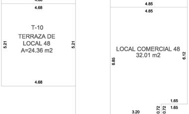 VENTA | RENTA Local Comercial u Oficina de 32 obra gris con 20 m2 terraza