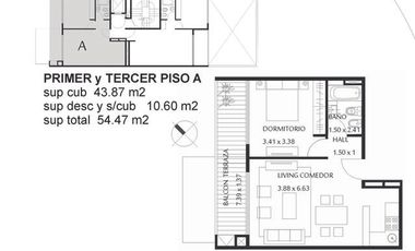 Semipiso 2 amb. c/balcón terraza casi a estrenar