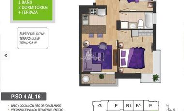 Departamento en Venta en COD36831 Amoblado y en excelentes condiciones en Centro de Temuco