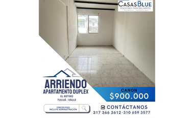SE ARRIENDA APARTAMENTO DUPLEX TERCER PISO EL RETIRO TULU