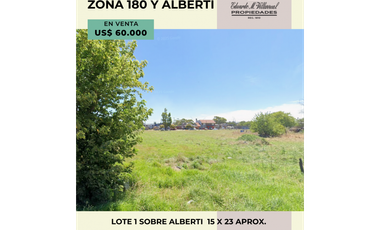 Espectacular lote para construir zona 180 y Alberti Lote 1