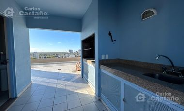 Moderno depto.2 amb. Amplios balcones c/ Vista.Cochera fija 2 autos. Edificio c/piscina, sum y seguridad, sobre Av. Maipú.