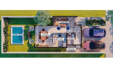 Casa de dos pisos y 3 recamaras en privada residencial en Tixcacal, Merida  Entrega inmediata