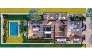 Casa de dos pisos y 3 recamaras en privada residencial en Tixcacal, Merida  Entrega inmediata