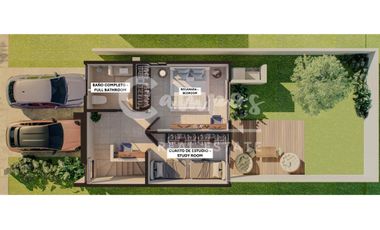 Casa de dos pisos y 2 recamaras en privada residencial en Tixcacal, Merida  Entrega inmediata