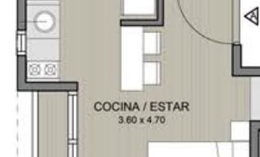 Venta departamento monoambiente Ciudadela balcon