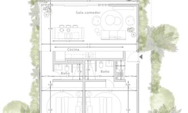 Departamento en venta Bacalar de 2 habitaciones |Acceso directo a la laguna de 7 colores