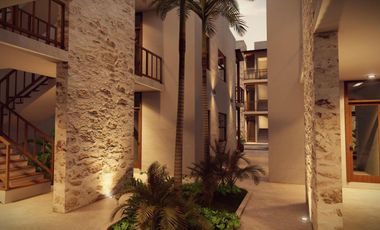 DEPARTAMENTO EN VENTA DE 1 HABITACIÓN EN BACALAR CON ALBERCA