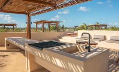 Penthouse en venta Bacalar de 1 habitación| acceso directo a la laguna| Rooftop y alberca privada