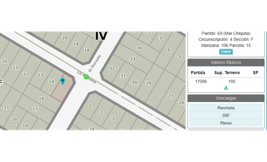 Lote en esquina 200 mts Santa Clara del Mar