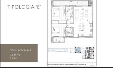 Venta Departamento 3 ambientes 94m2 en Construccion