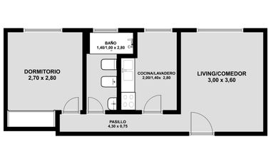 Venta Departamento dos ambientes apto credito en Villa Crespo