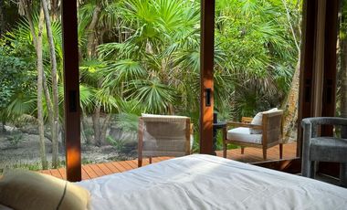 VILLA EN VENTA EN TULUM FRENTE A A LA PLAYA CON ALBERCA ROI EXCLUSIVA AMUEBLADA Y EQUIPADA