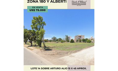 Gran terreno sobre AV Arturo Alio Lote 14: 684 m2