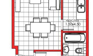 Mono a estrenar de 38mts , caldera individual, mesada tipo silestone! Placard!