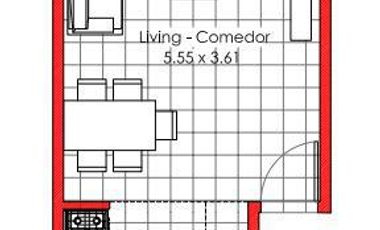 Mono a estrenar de 38mts , caldera individual, mesada tipo silestone! Placard!