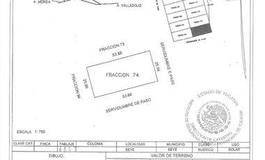 Terreno para Bodega Industrial en Venta en Seyé, Seyé Yucatán