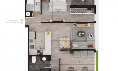 DEPA NUEVO 1 DORM EN SURCO.