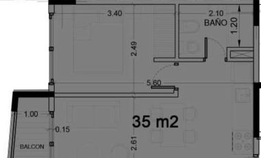 Departamento de dos ambientes a la venta en el Centro de Wilde