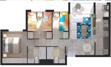 SE ARRIENDA DEPTO NUEVO 3 HABITACIONES Y 2 BAÑOS