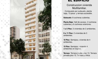 Departamento en Venta 2 ambientes en La Plata