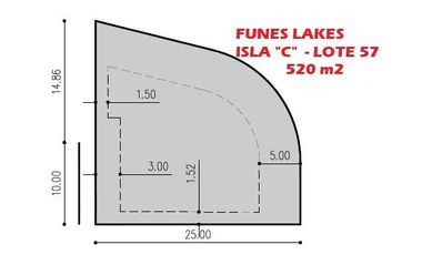 Terreno Barrio Privado Funes Lakes. Isla C. Lote 57. 520 m2