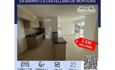 SE VENDE HERMOSO APARTAMENTO EN BARRIO LA CASTELLANA DE MONTERIA