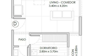Departamento dos ambientes a la venta