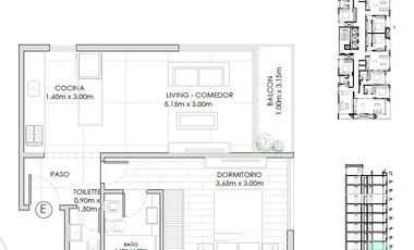 Departamento dos ambientes a la venta