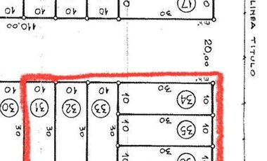 Terreno de 1800 m2 compuesto por 6 lotes
