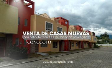Estrena hoy Casas nuevas de 179m² en Conocoto con patio, terraza, BBQ y ubicación privilegiada