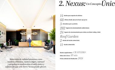 RENTA Y VENTA DE OFICINAS CORPORATIVAS EN TORRE NEXUS , PUEBLA