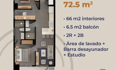 360 Hipódromo - Torre D, Modelo 1 (66m2)