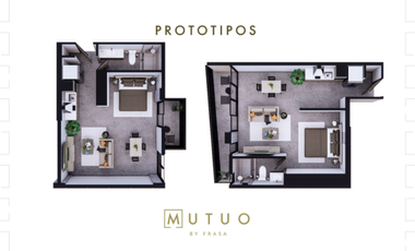 Venta departamento en Centro Tijuana 47m2 Mutuo