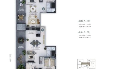 MAPA 07, DEPTO EN DÚPLEX 2D 2B EXT. EN CONSTR C/TERR. Y BALCÓN EN GRAL PAZ !