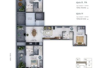 MAPA 07, DEPTO EN DÚPLEX 2D 2B EXT. EN CONSTR C/TERR. Y BALCÓN EN GRAL PAZ !