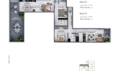 MAPA 07, DEPTO EN DÚPLEX 2D 2B EXT. EN CONSTR C/TERR. Y BALCÓN EN GRAL PAZ !
