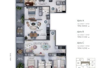 MAPA 07, DEPTO EN DÚPLEX 2D 2B EXT. EN CONSTR C/TERR. Y BALCÓN EN GRAL PAZ !