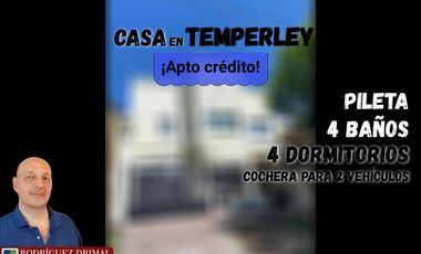 Casa en Temperley con 4 dormitorios - APTA CRÉDITO
